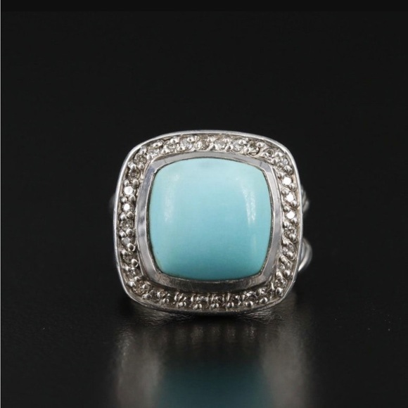 David Yurman Albion Turquoise Diamond Ring - Picture 2 of 2
